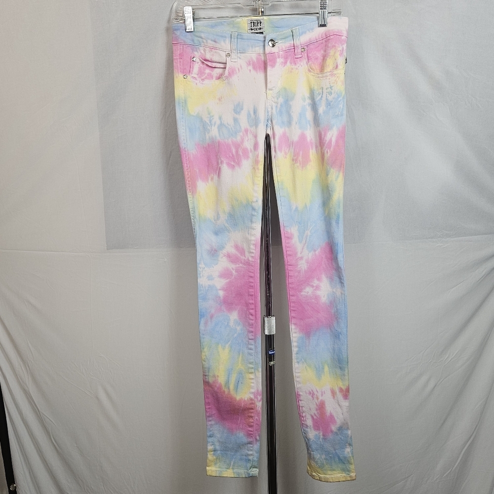 TRIPP NYC DAANG GOODMAN Tie Dye Jeans w/ skulls Size 3/26